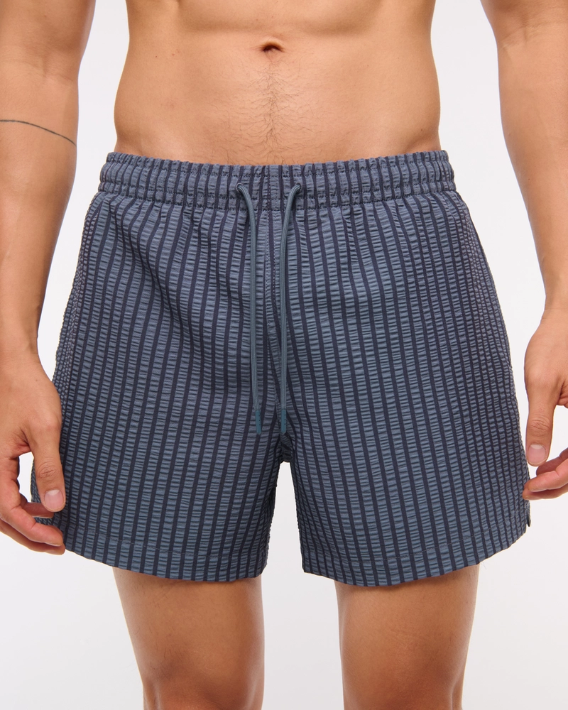 Pull-On Wide Seersucker Swim Trunk