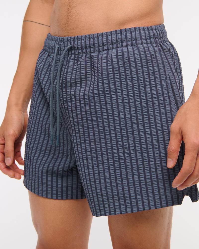 Pull-On Wide Seersucker Swim Trunk