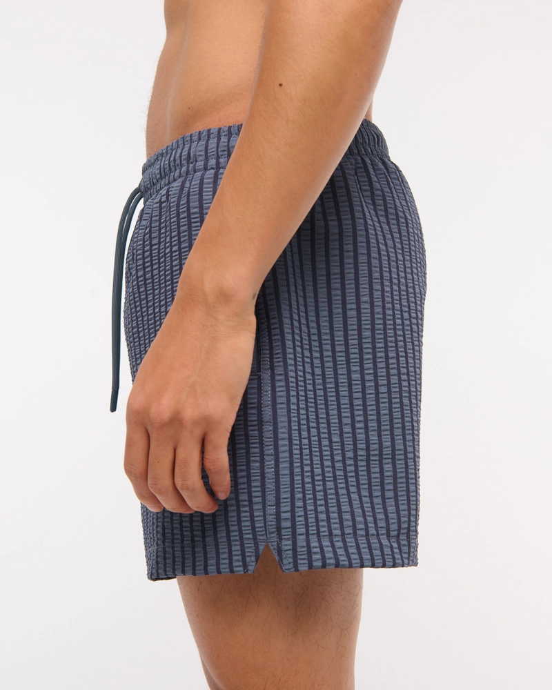 Pull-On Wide Seersucker Swim Trunk