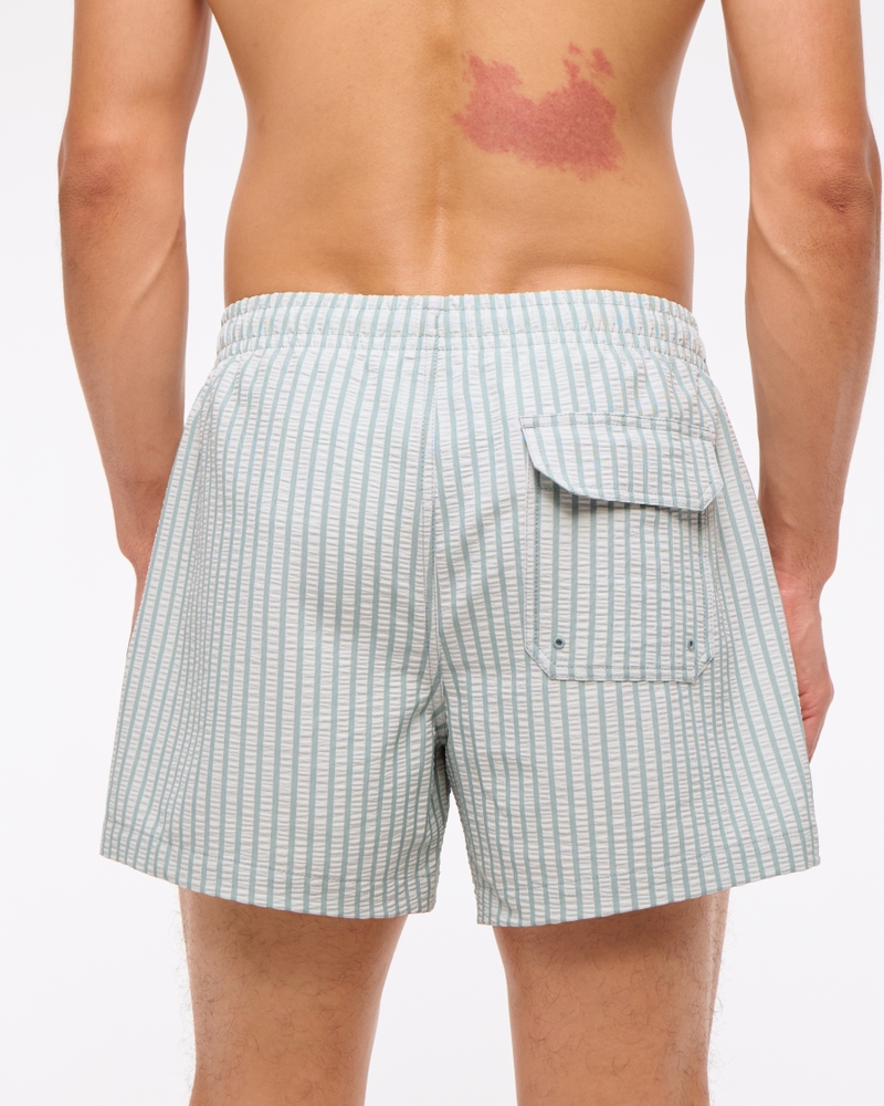 Pull-On Wide Seersucker Swim Trunk