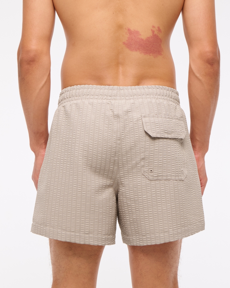 Pull-On Wide Seersucker Swim Trunk