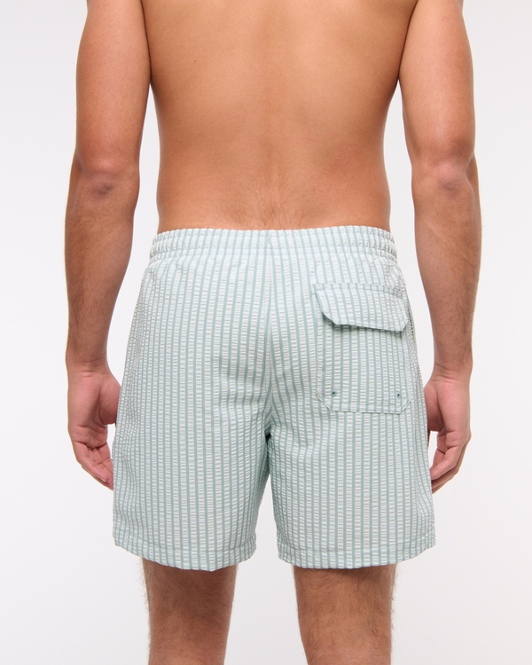 Pull-On Wide Seersucker Swim Trunk
