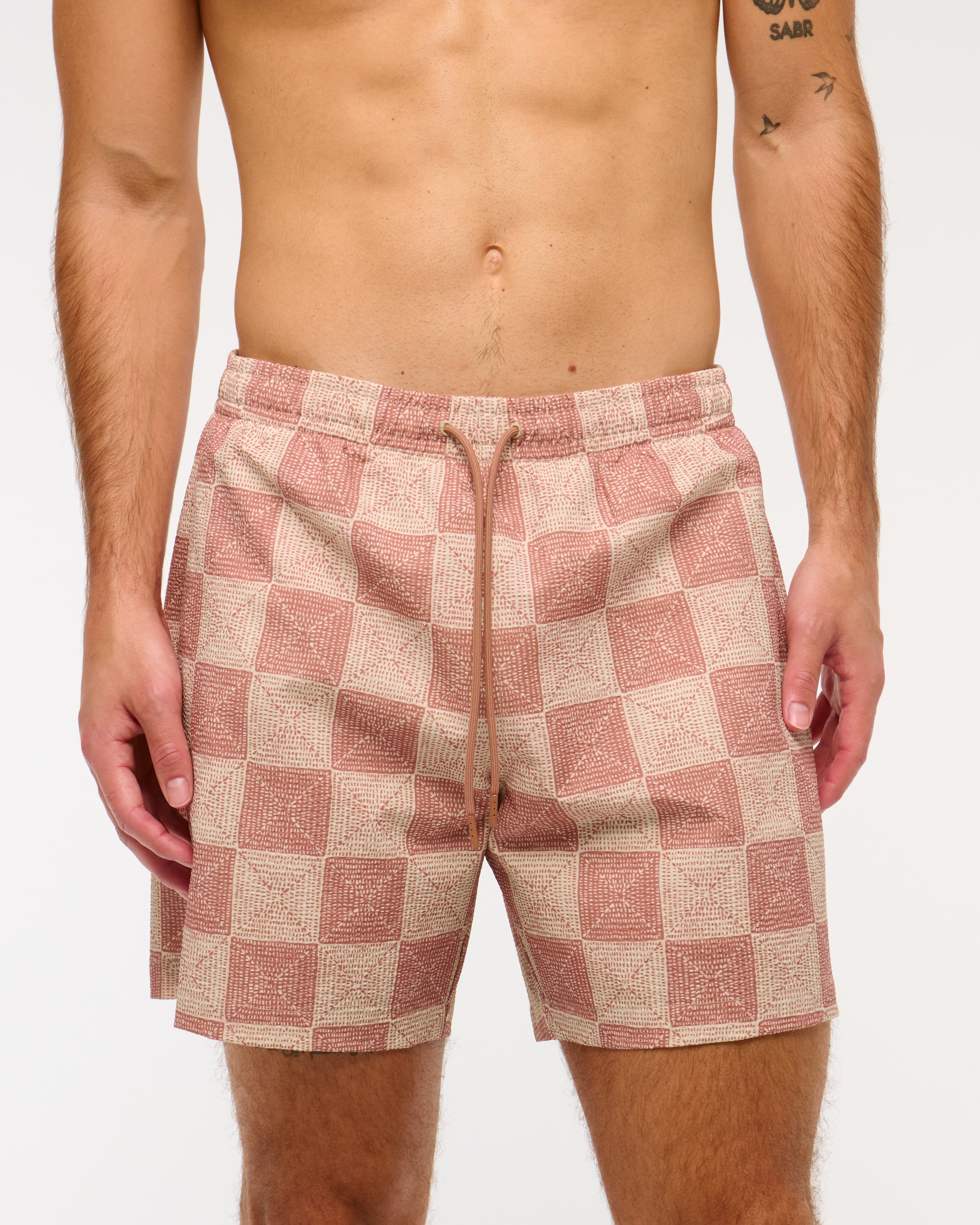Abercrombie & Fitch Pull-on Seersucker Swim Trunk In Multi