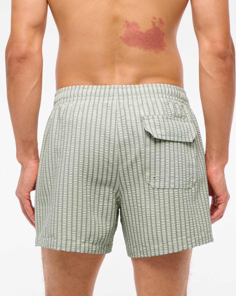 Pull-On Wide Seersucker Swim Trunk