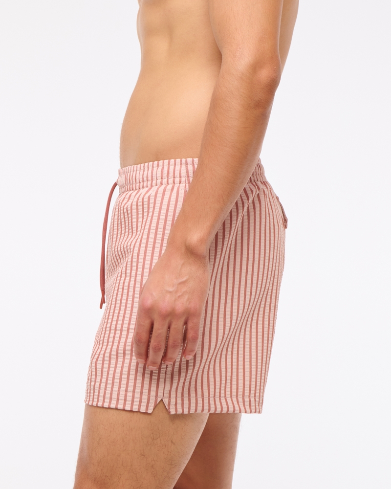 Pull-On Wide Seersucker Swim Trunk