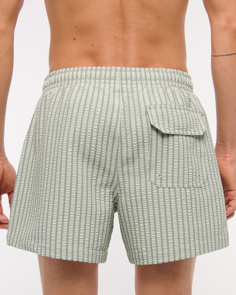 Pull-On Wide Seersucker Swim Trunk