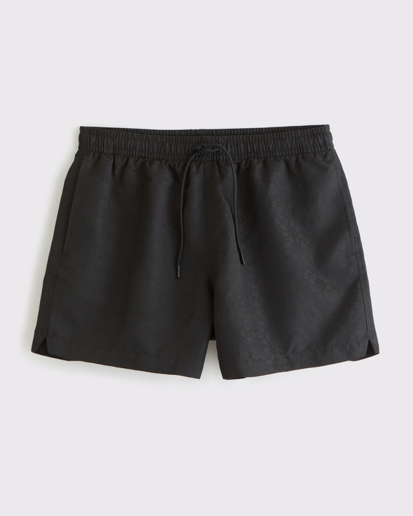 Pull-on jacquard zwembroek, Zwart Met Motief view 1