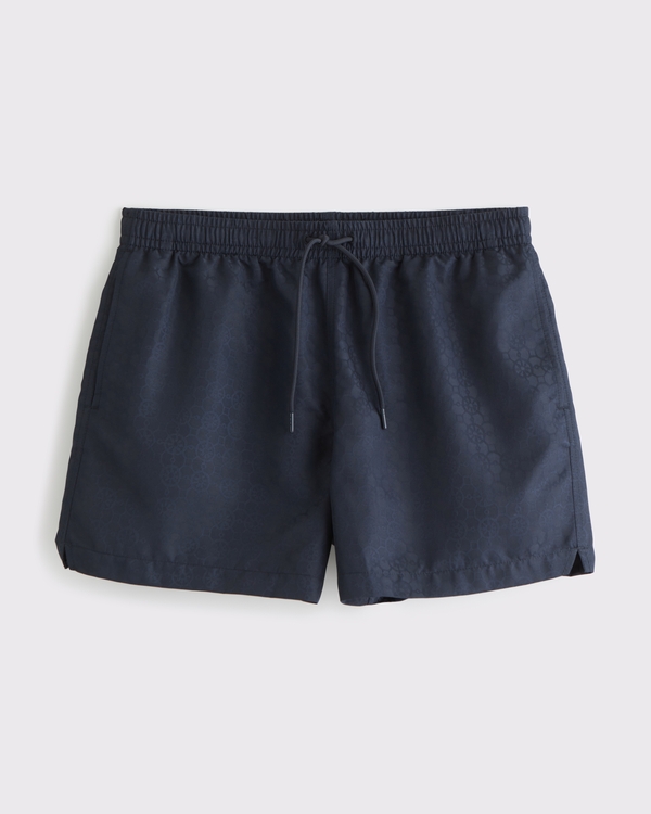 Pull-on jacquard zwembroek, Diep Marineblauw Motief view 1