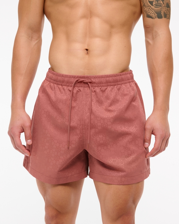 Pull-on jacquard zwembroek, Licht Bordeauxrood Motief view 2
