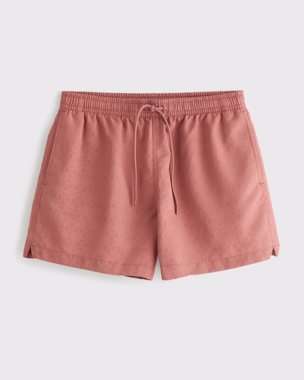 Pull-On Jacquard Swim Trunk, Light Burgundy Pattern view 2