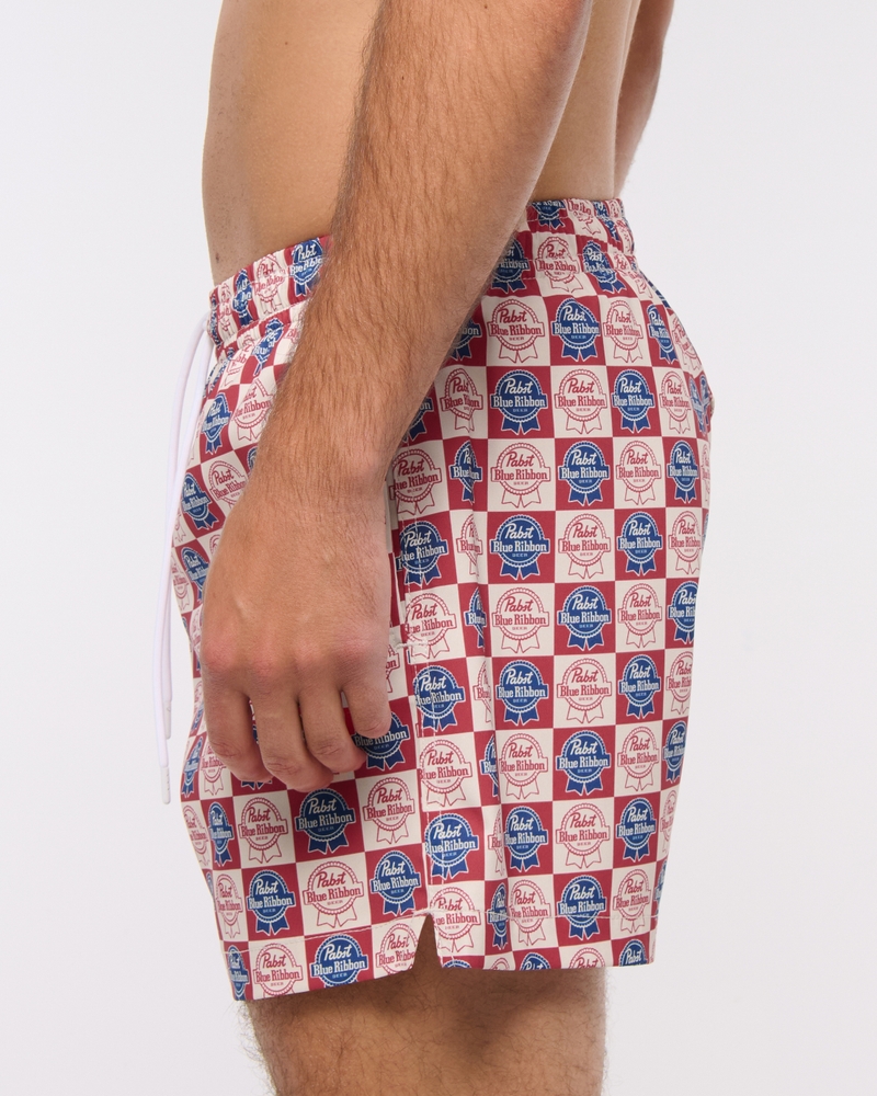 Pabst Blue Ribbon Graphic Pull-On Swim Trunk