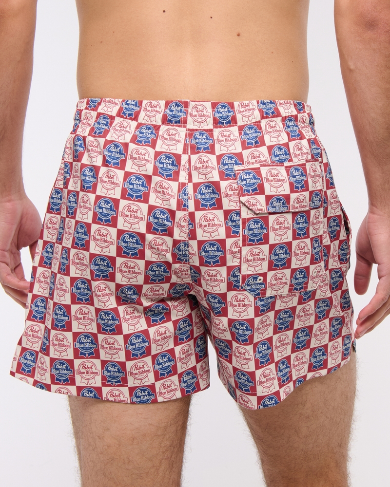 Pabst Blue Ribbon Graphic Pull-On Swim Trunk