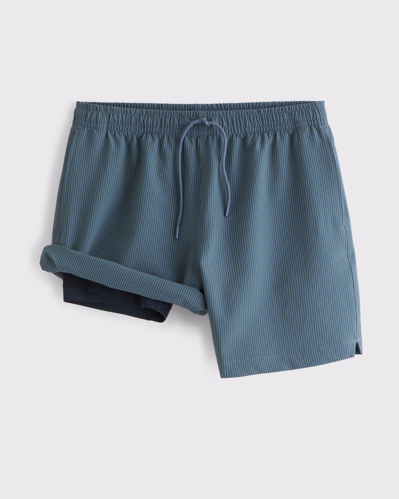 Pull-On Seersucker Swim Trunk