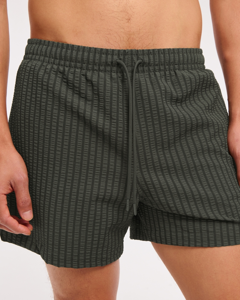 Pull-On Wide Seersucker Swim Trunk