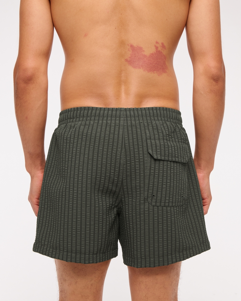 Pull-On Wide Seersucker Swim Trunk