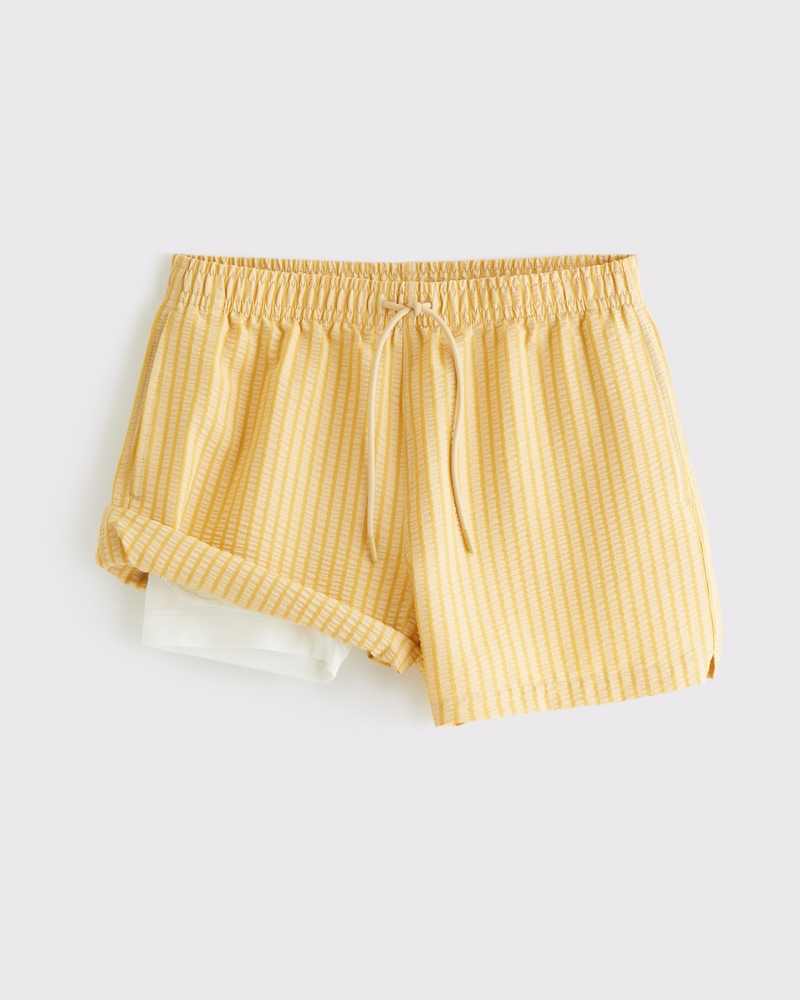 Pull-On Wide Seersucker Swim Trunk