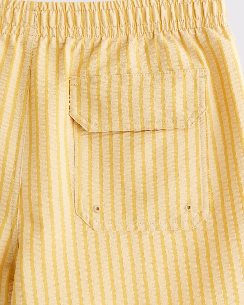 Pull-On Wide Seersucker Swim Trunk