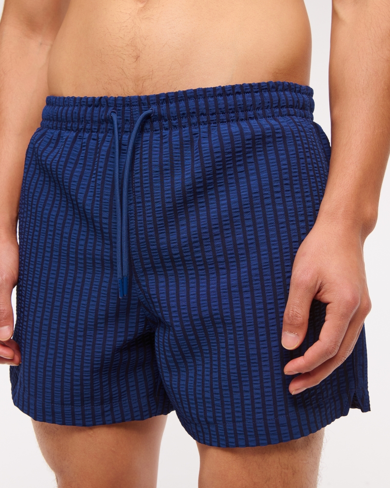 Pull-On Wide Seersucker Swim Trunk