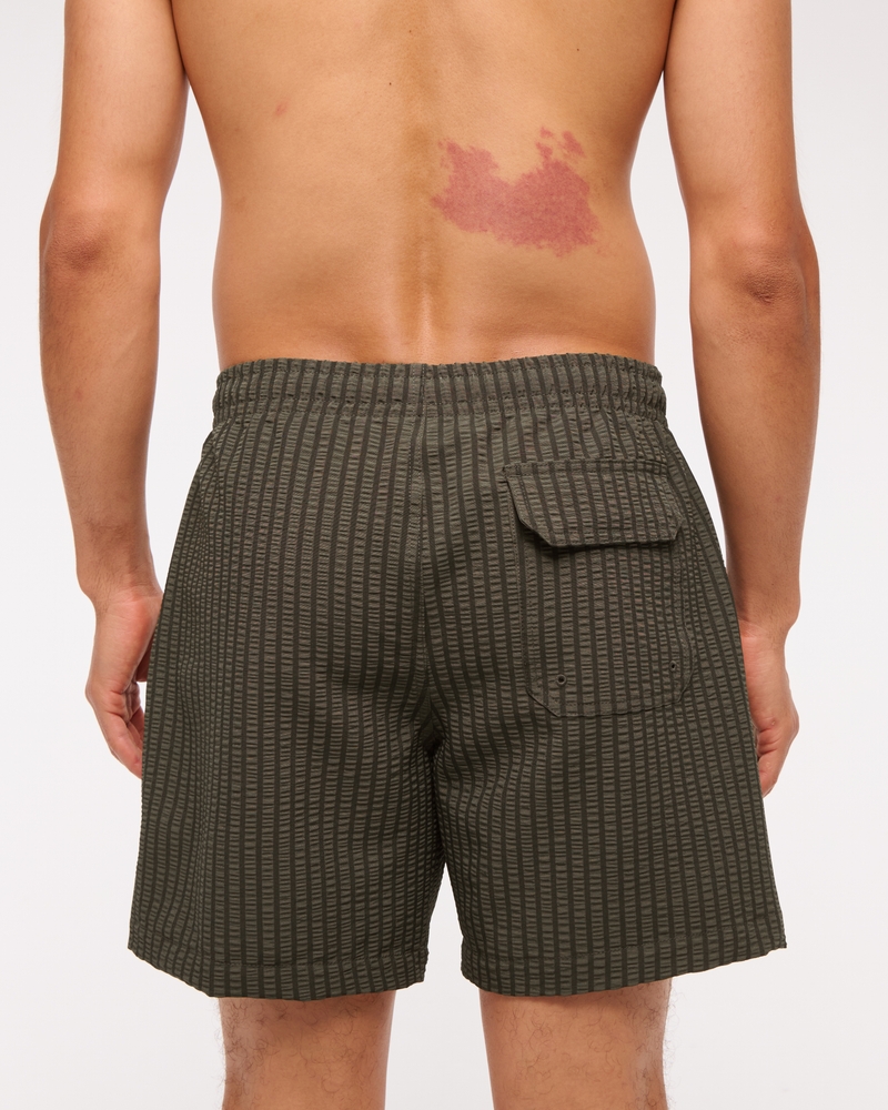 Pull-On Wide Seersucker Swim Trunk