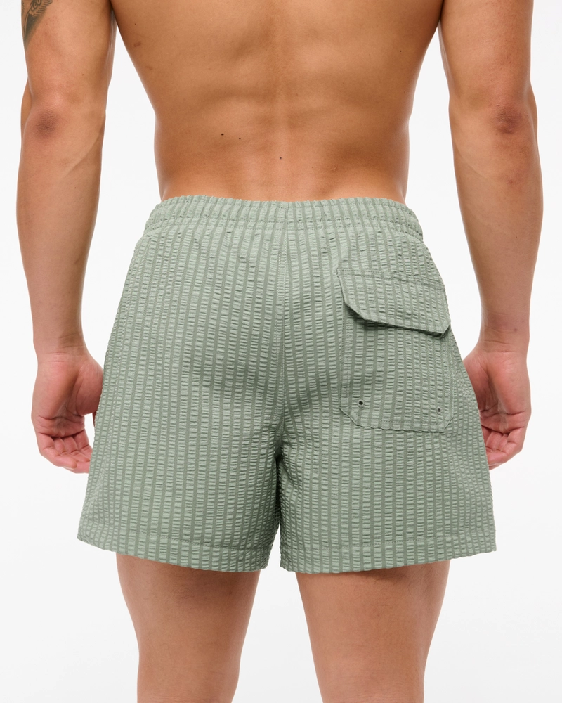 Pull-On Wide Seersucker Swim Trunk