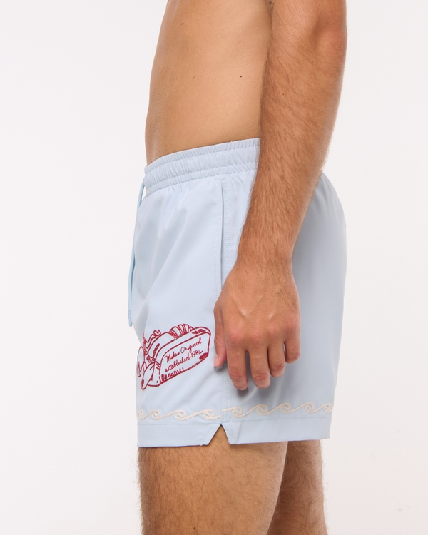 Pull-On Embroidered Swim Trunk