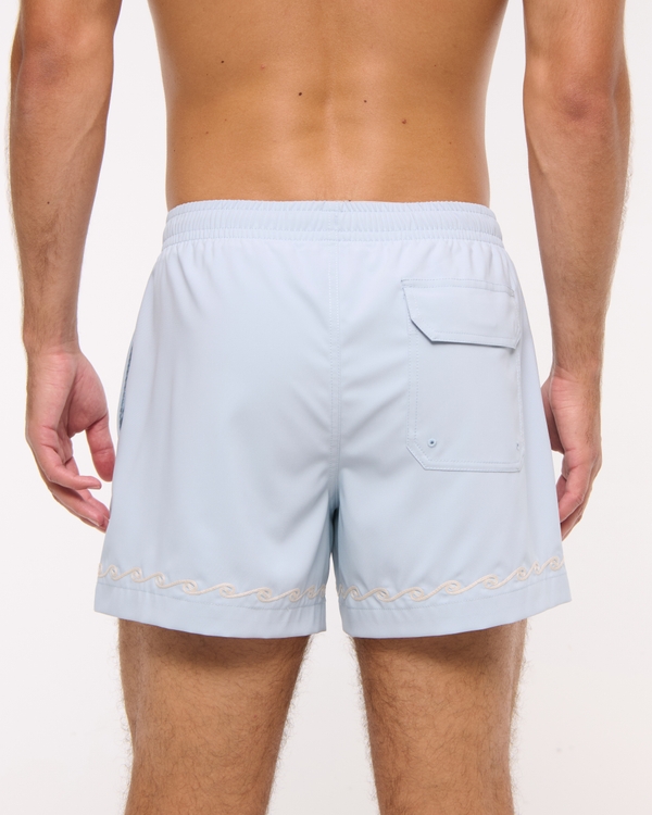 Pull-On Embroidered Swim Trunk