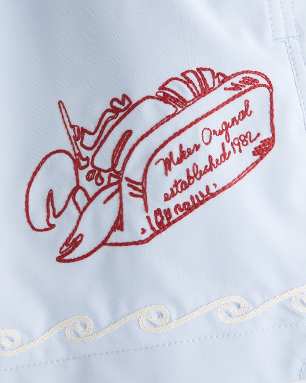 Pull-On Embroidered Swim Trunk