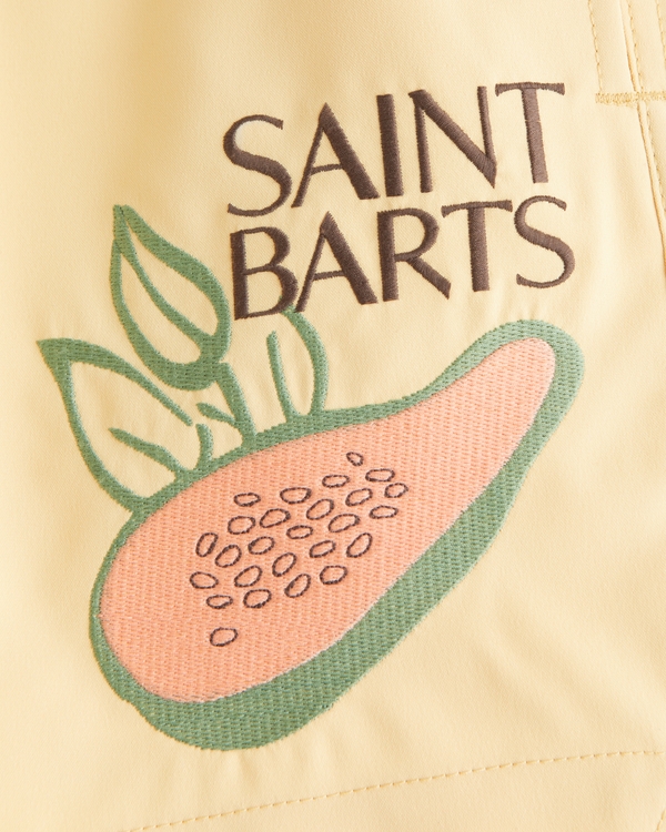 Pull-On Embroidered Swim Trunk