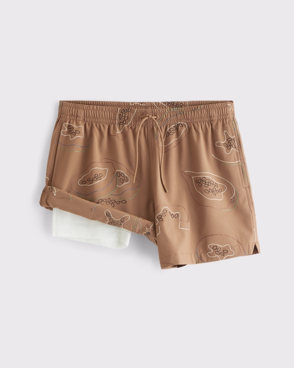 Pull-On Embroidered Swim Trunk