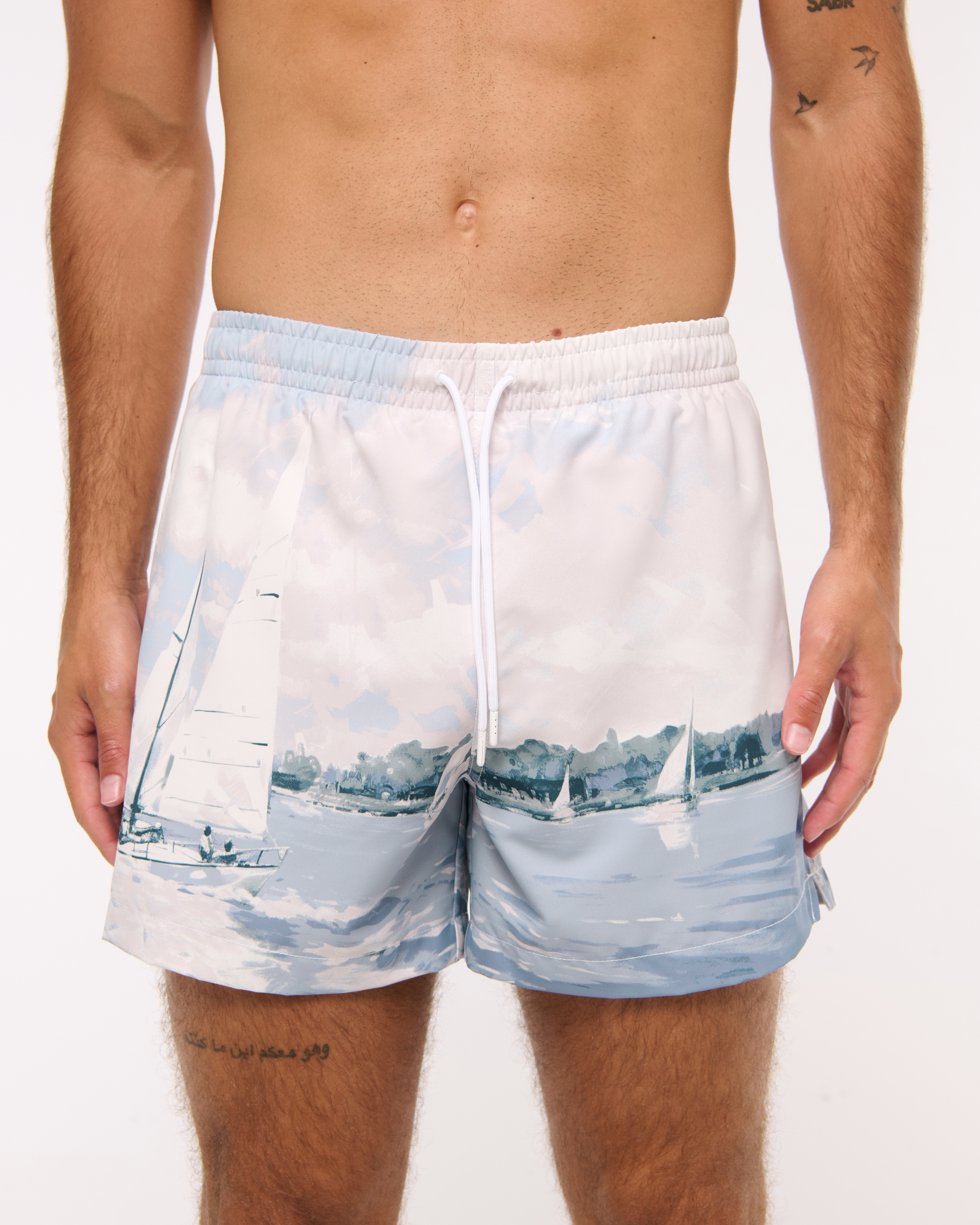 Abercrombie & Fitch Pull-on Swim Trunk In White