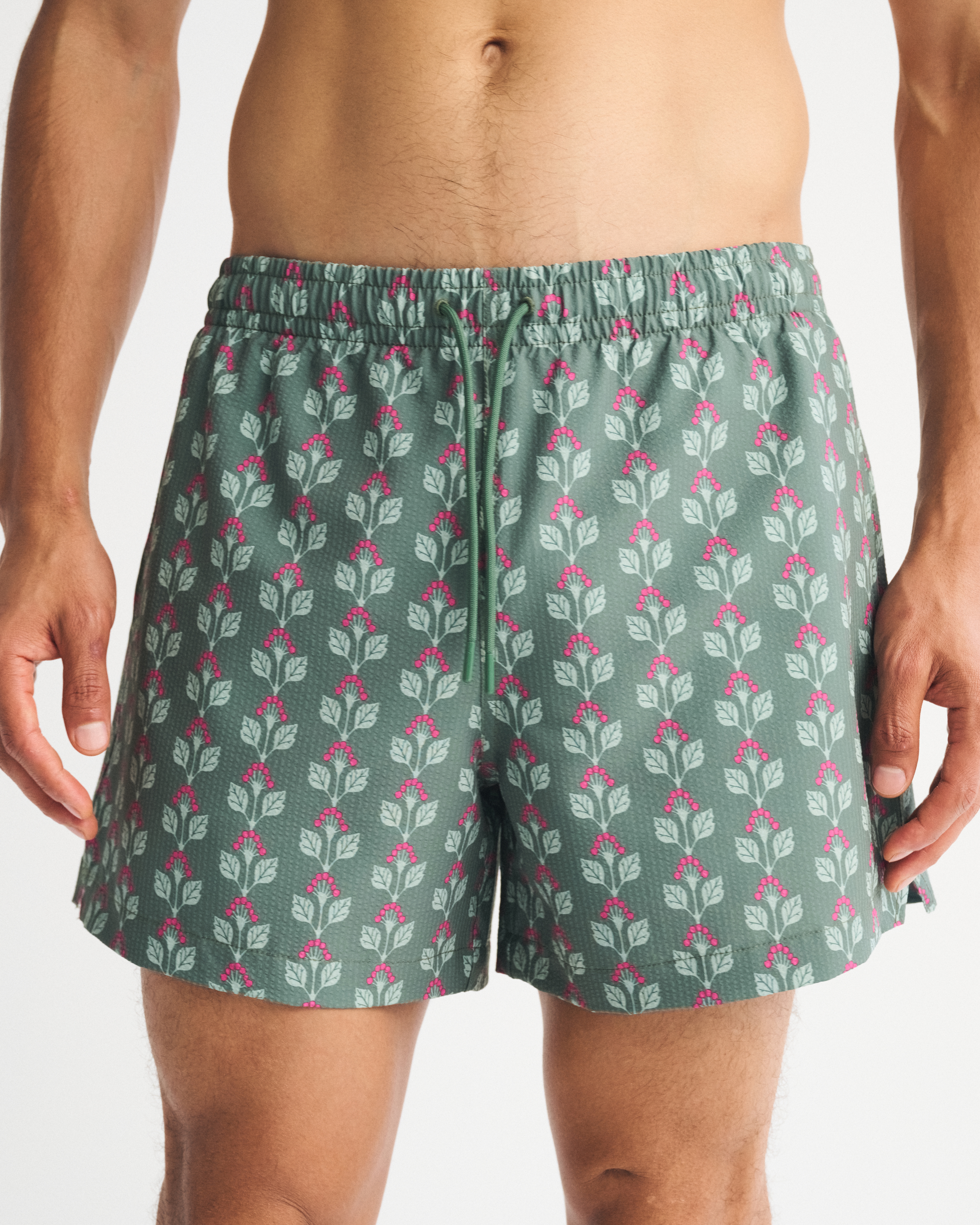 Abercrombie & Fitch Pull-on Seersucker Swim Trunk In Blue