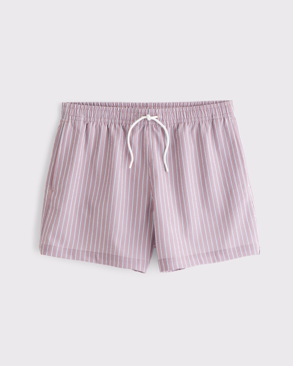 Pull-On Micro-Texture Swim Trunk, Pink Stripe view 1