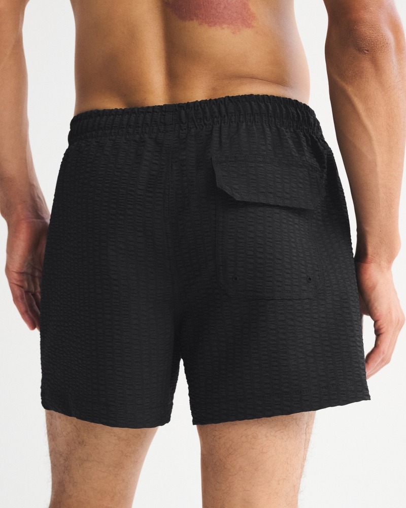 Pull-On Wide Seersucker Swim Trunk