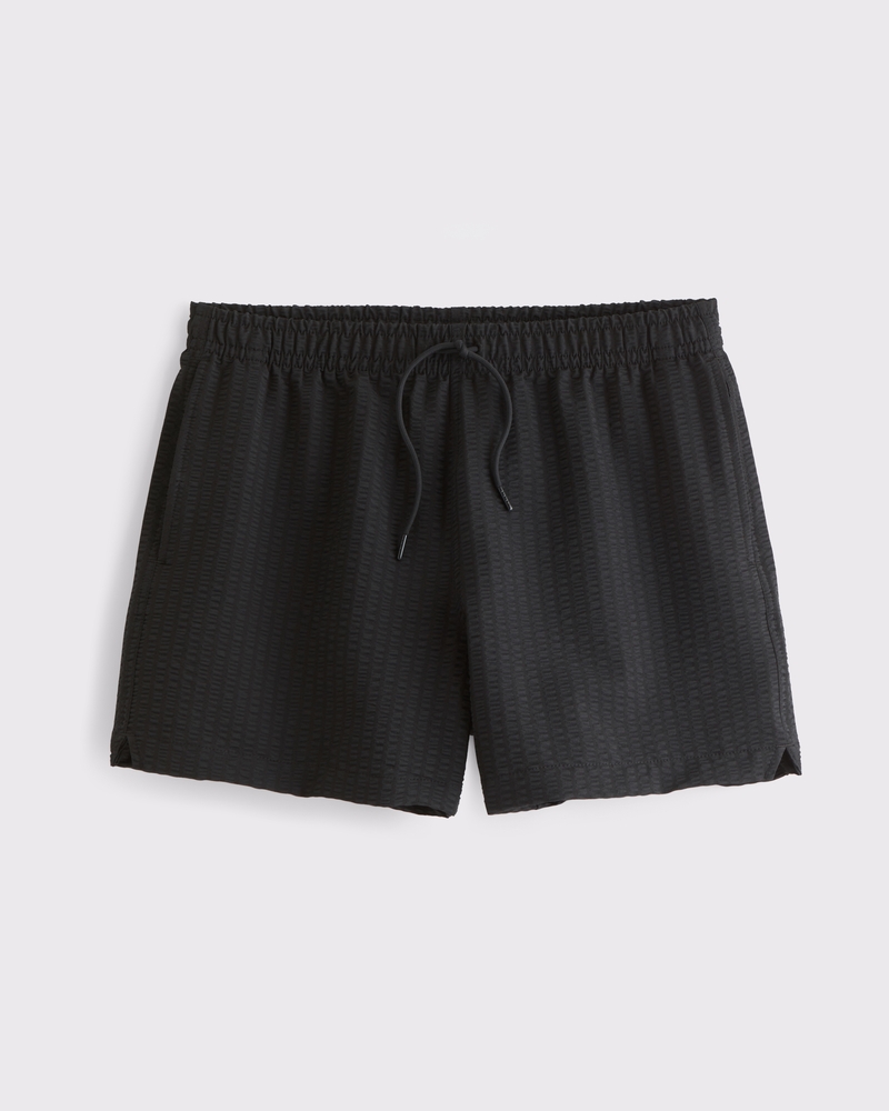 Pull-On Wide Seersucker Swim Trunk