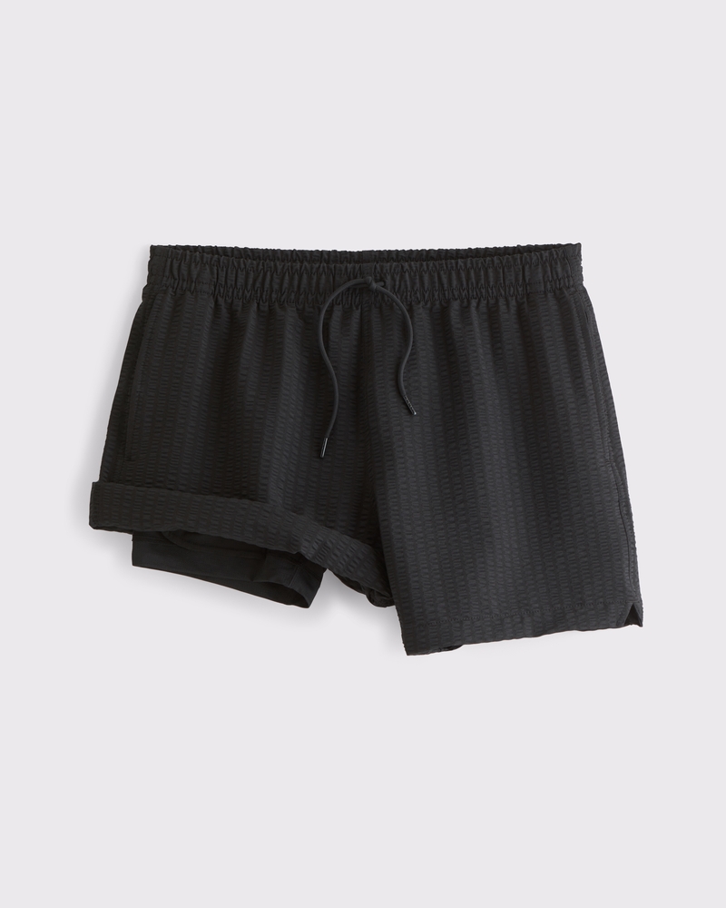 Pull-On Wide Seersucker Swim Trunk