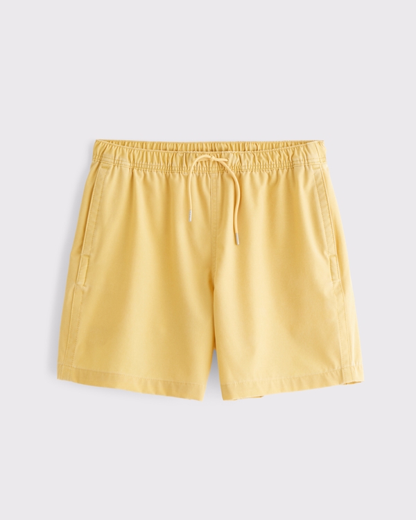 Pull-On Unlined Swim Short, Warm Yellow Wash view 1