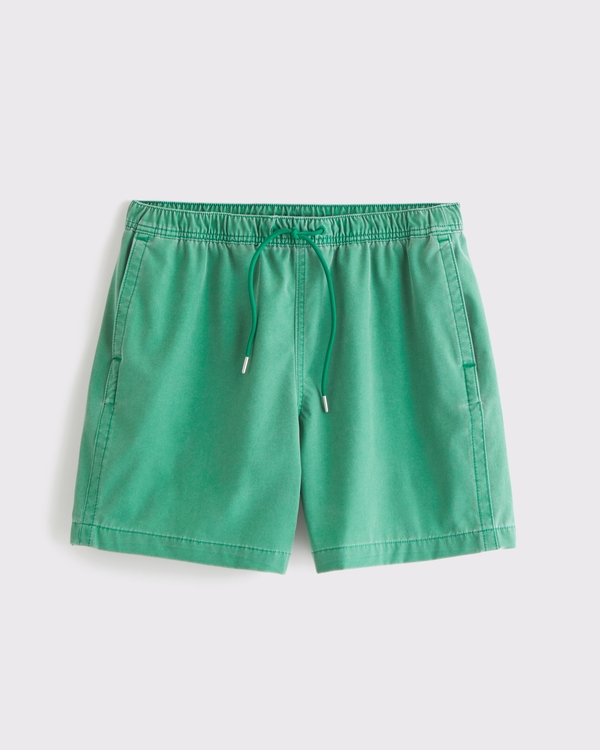 Pull-On Unlined Swim Short, Dark Jade Wash view 1