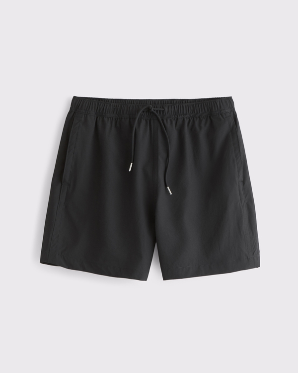 Pull-On Lined Swim Short, Black view 1