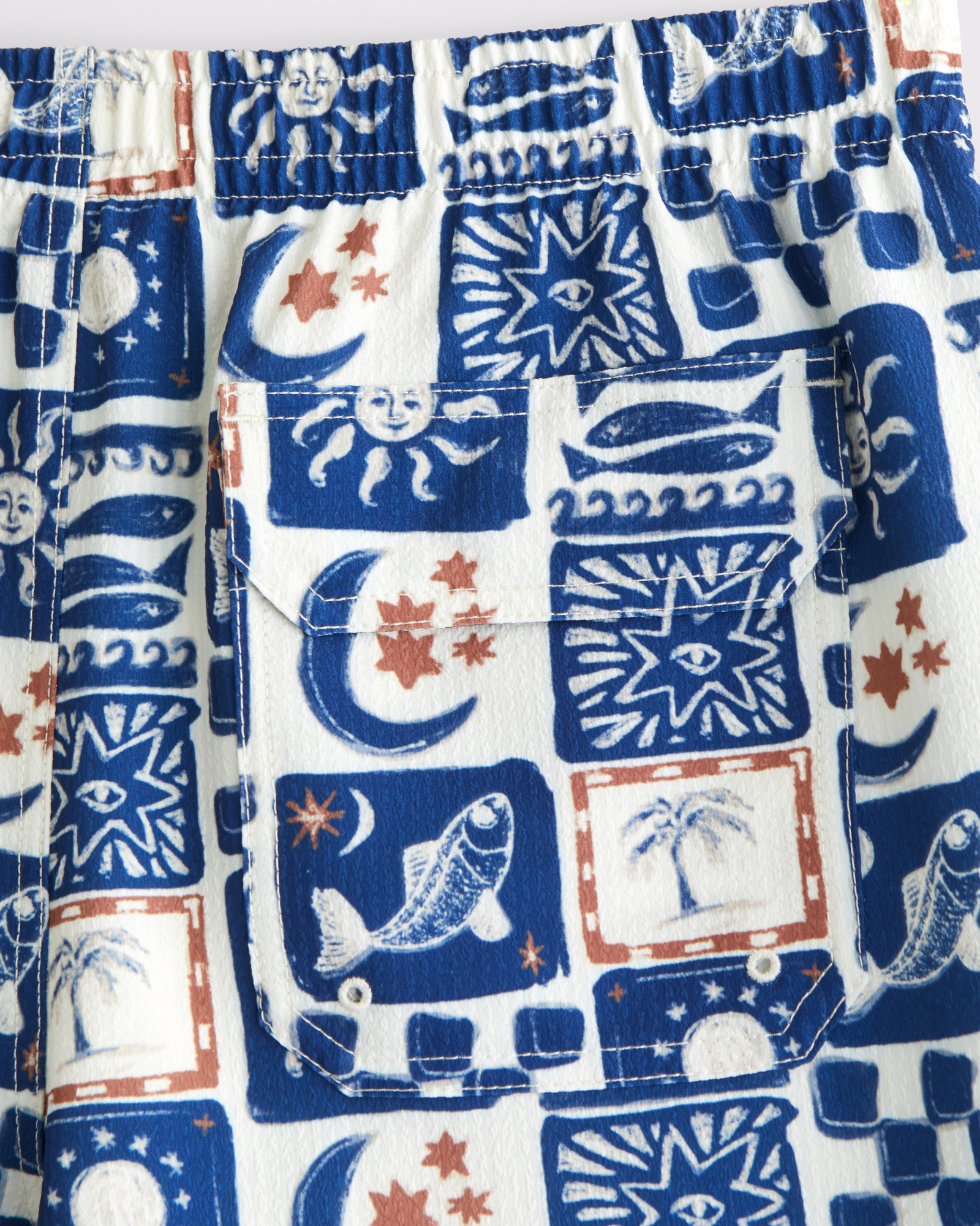 Pull-On Micro-Texture Swim Trunk