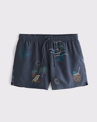 Pull-On Embroidered Swim Trunk