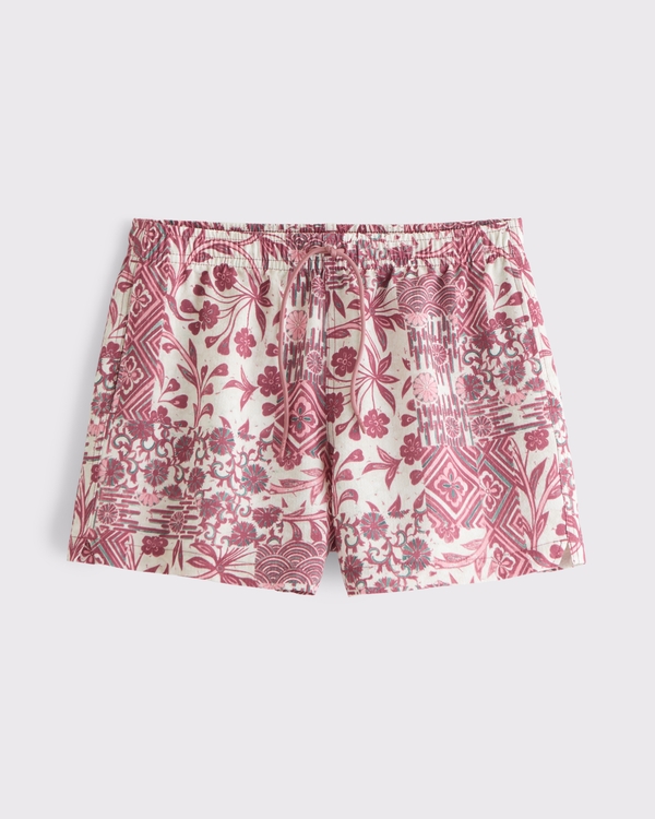 Pull-On Swim Trunk, Pink Pattern view 1