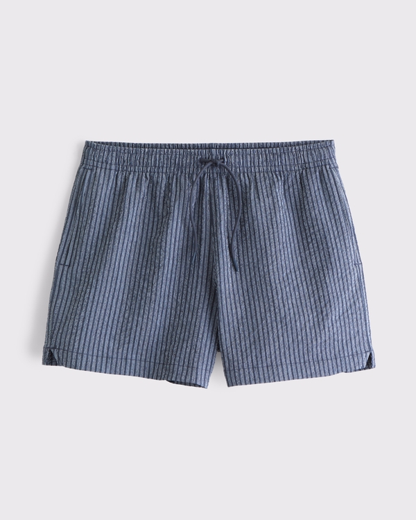 Pull-On Swim Trunk, Navy Stripe view 1