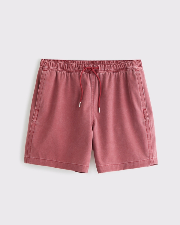 Pull-On Swim Short, Rich Ruby Wash view 1