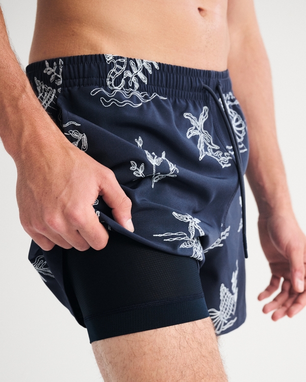 Pull-On Swim Trunk, Sapphire Pattern view 2