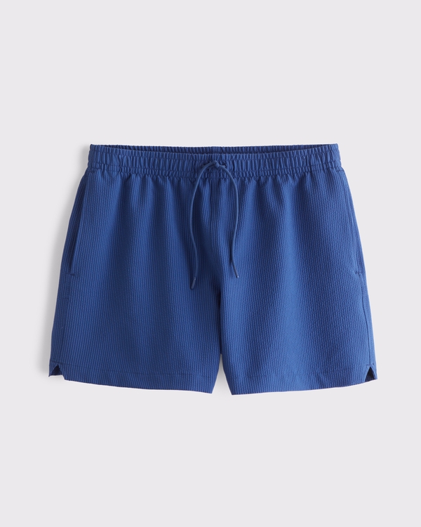 Pull-On Swim Trunk, Blue Stripe view 1