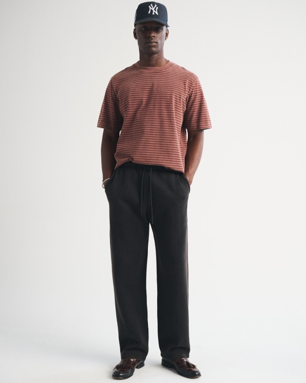 Essential Straight Open-Hem Sweatpant, Washed Black view 1