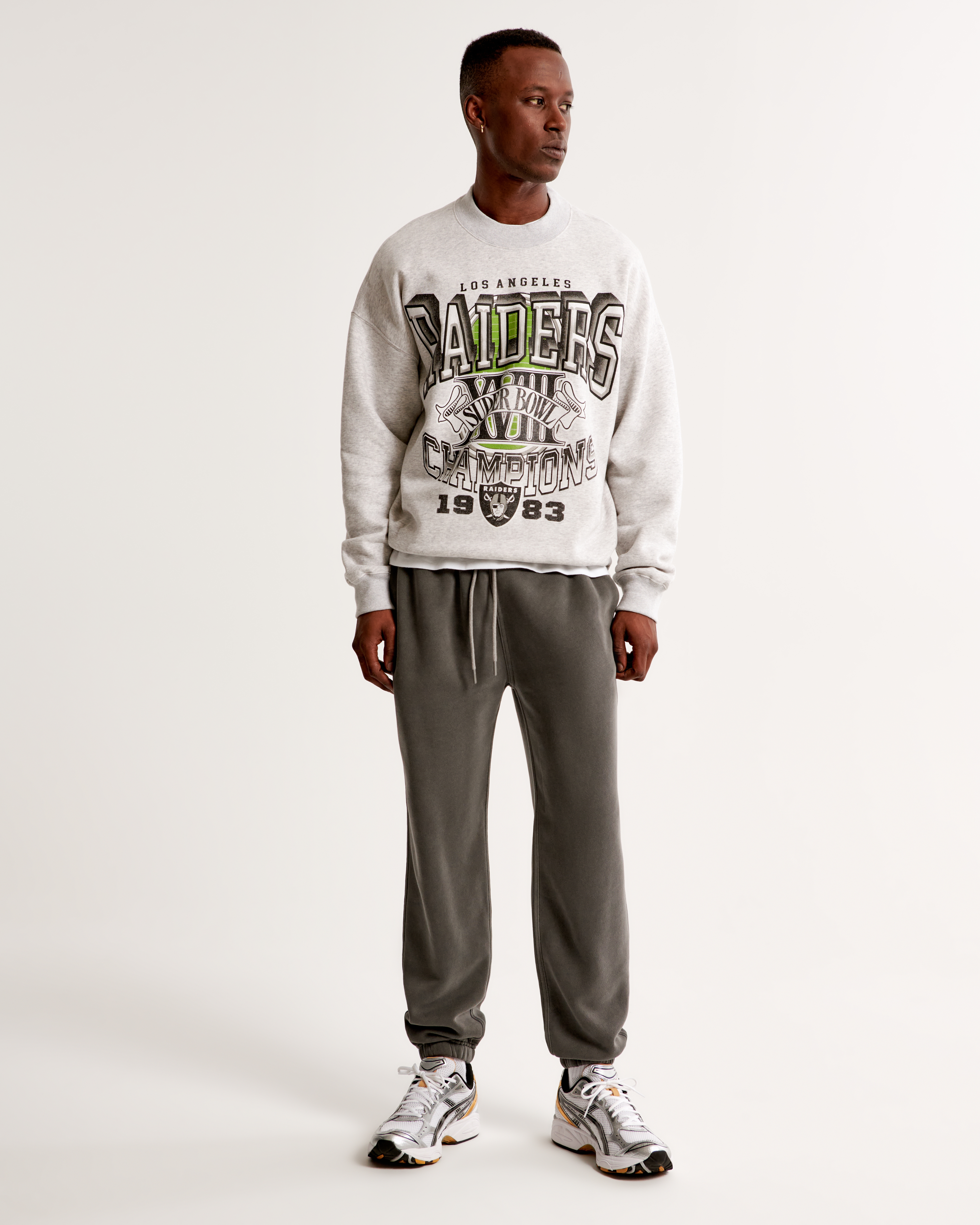 White discount grey sweatpants