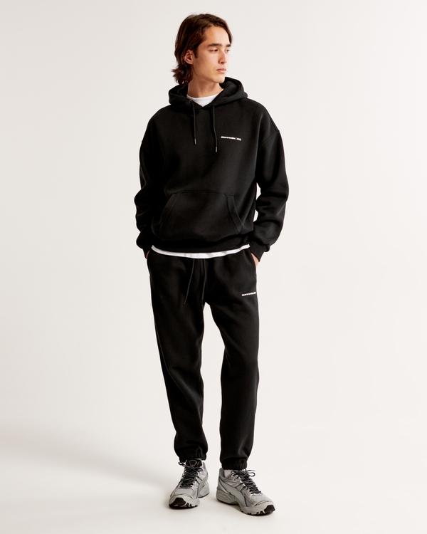 Micro-Logo Cinched Sweatpant, Black