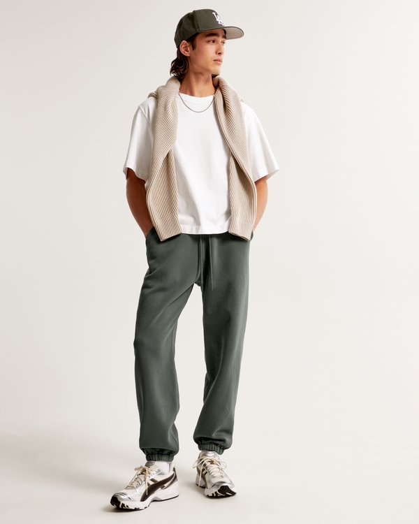 Essential Baggy Sweatpant, Olive Green Texture