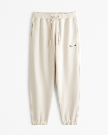 Men s Premium Heavyweight Logo Cinched Sweatpant Men s Bottoms Abercrombie